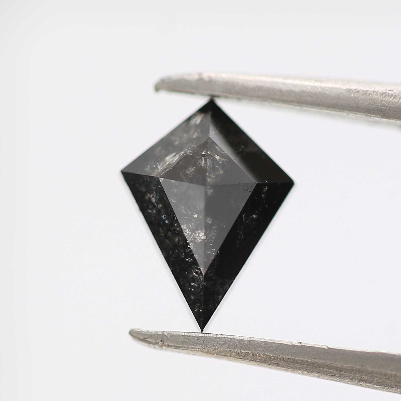 salt and pepper diamond ! 0.74 Ct 8.05 X 6.02 X 2.70 MM natural gray shield loose diamond for engagement ring for her